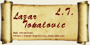 Lazar Topalović vizit kartica